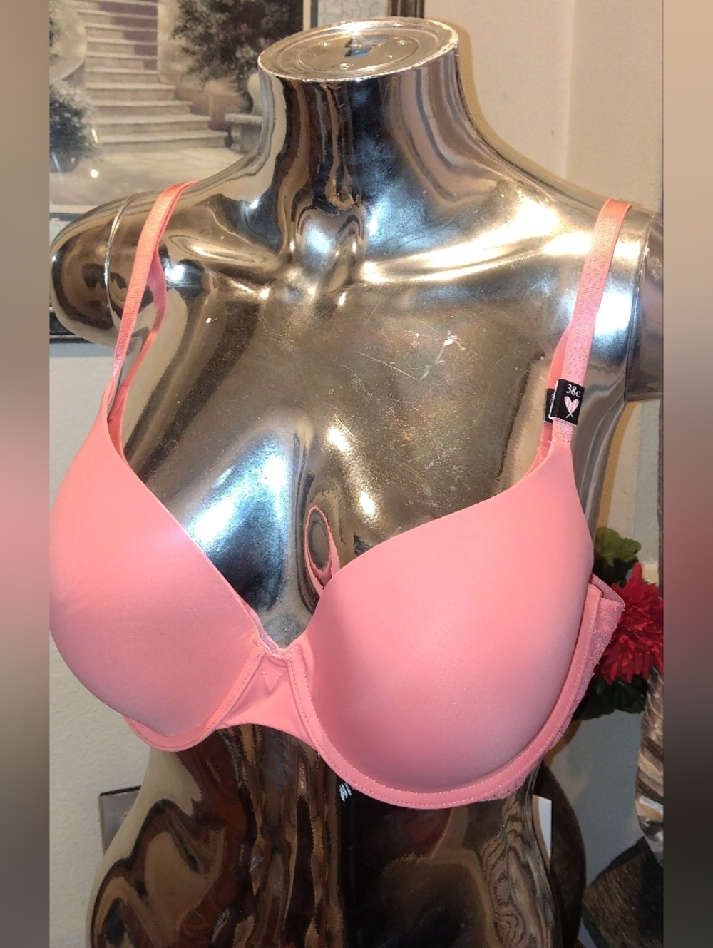 Victoria Secret T-shirt Demi Bra Coral 38C
